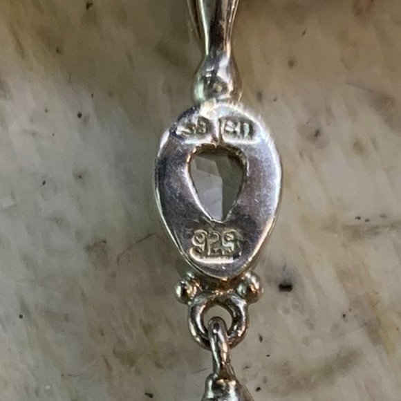 Iridescent Opalite, topaz and Sterling Pendant - Picture 4 of 5